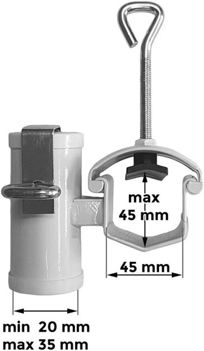 Videx-Sonnenschirmhalter für Handlauf, Typ H II, weiss, bis ø 35mm