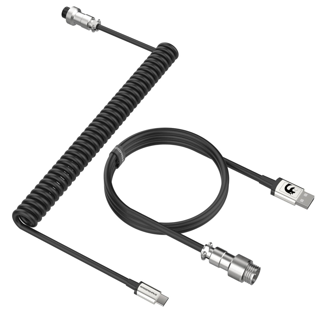 MAMBASNAKE C01 Spiral Tastaturkabel, Pro Custom Coiled USB C Kabel für Mechanische Tastatur, Typ C a