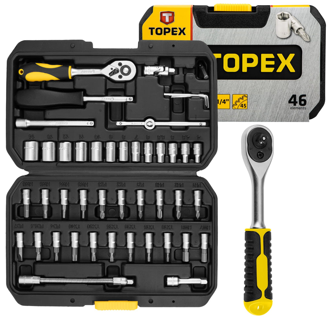 Topex 1/4 Stecknuss 46 Teile, CV. (oben 38d640)