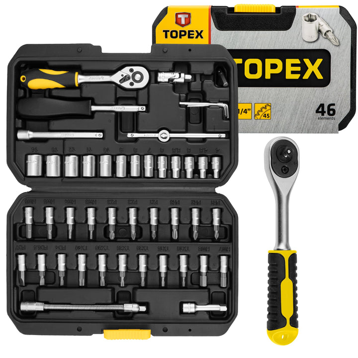 Topex 1/4 Stecknuss 46 Teile, CV. (oben 38d640)