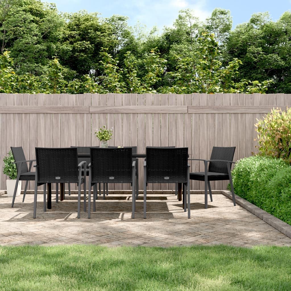 Festnight Poly Rattan Sitzgruppe Gartenmöbel Set Garten Essgruppe 9 Personen Gartenmöbel Set mit 6 G
