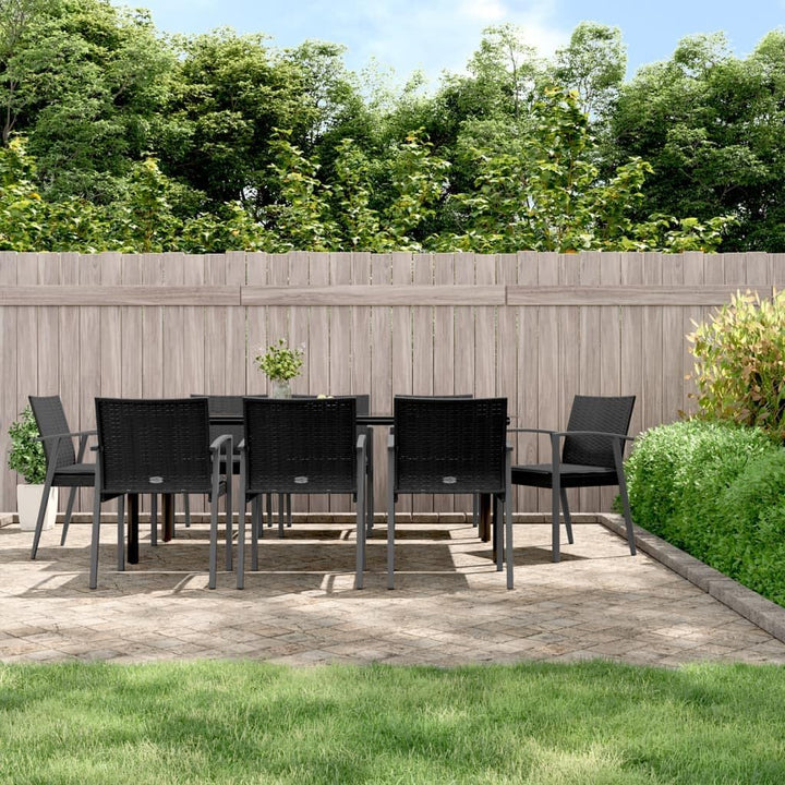 Festnight Poly Rattan Sitzgruppe Gartenmöbel Set Garten Essgruppe 9 Personen Gartenmöbel Set mit 6 G