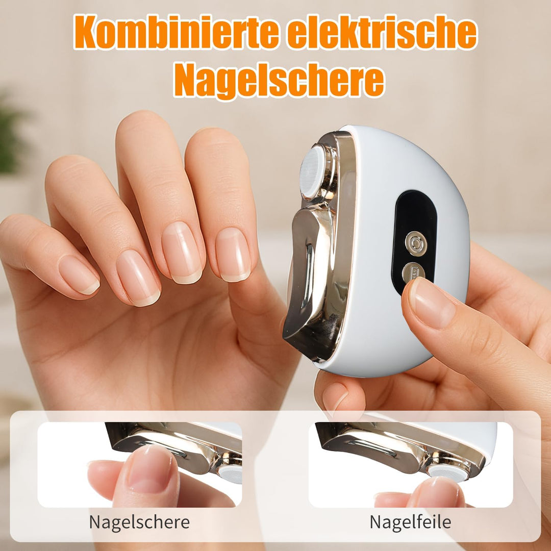 Elektrischer Nagelknipser, 2025 Verbessertes Nail Trimmer Beinhaltet 2 in 1 Electric Nail Clippers &