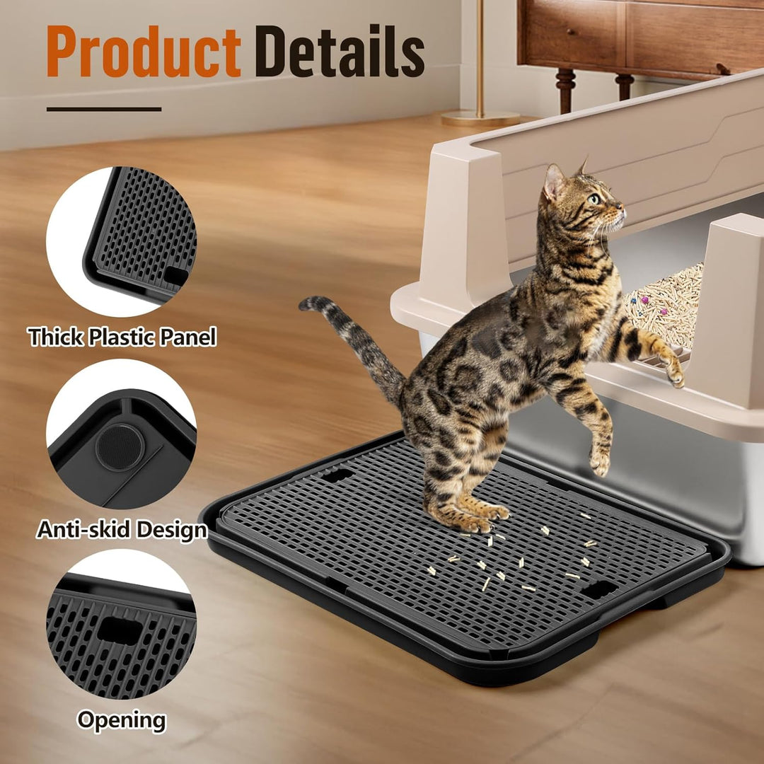 grosse Katzentoilette Rampe Matte, 42x30CM Katzentreppe, Katzenstreu Catcher für automatische selbst
