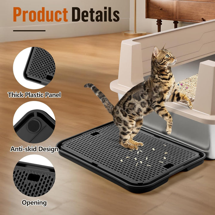 grosse Katzentoilette Rampe Matte, 42x30CM Katzentreppe, Katzenstreu Catcher für automatische selbst