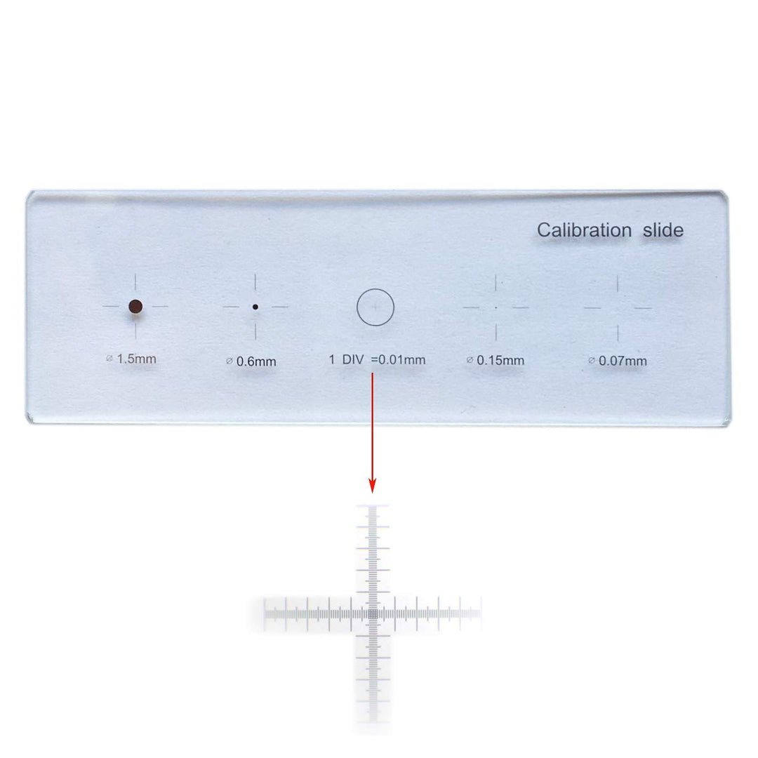 0,01 mm Punkt Fadenkreuz Mikroskop Kamera Objektträger Multifunktionsplatte Fadenkreuz Genaue Kalibr