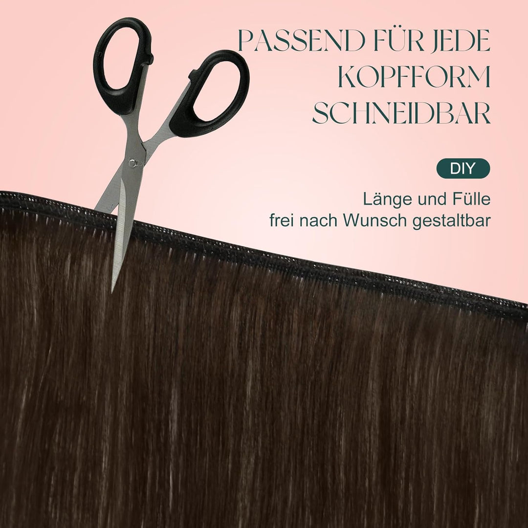 Easyouth Braun Tressen Extensions Echthaar Remy Tressen Haarverlangerung Dunkelstes Braun Tressen Ex