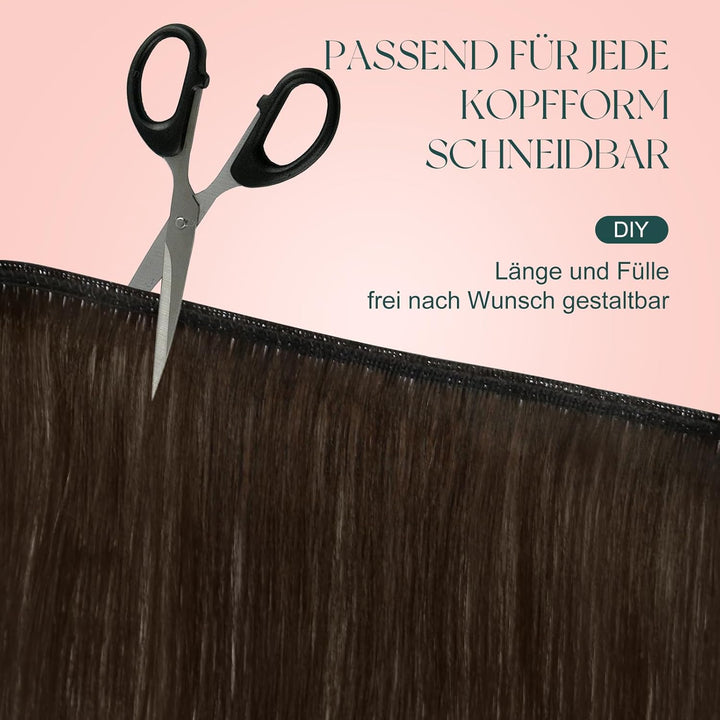 Easyouth Braun Tressen Extensions Echthaar Remy Tressen Haarverlangerung Dunkelstes Braun Tressen Ex