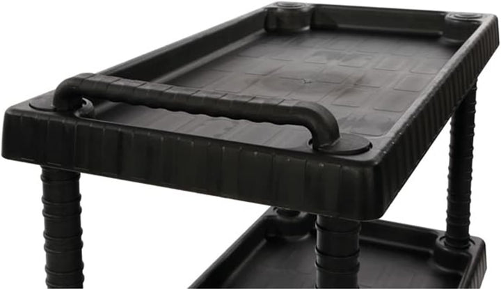 Art Plast D+75373 Rollwagen aus Polypropylen, Sheel, Schwarz, 750 x 375 x 920 mm