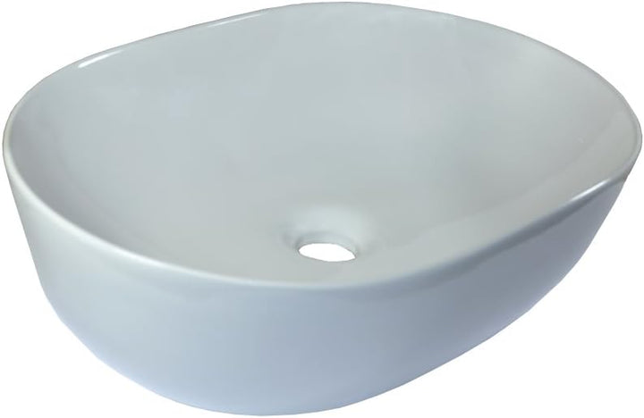 warenplus 1x Keramikwaschbecken oval klein Aufsatz Waschbecken Keramik Handwaschbecken Bad 49x35cm