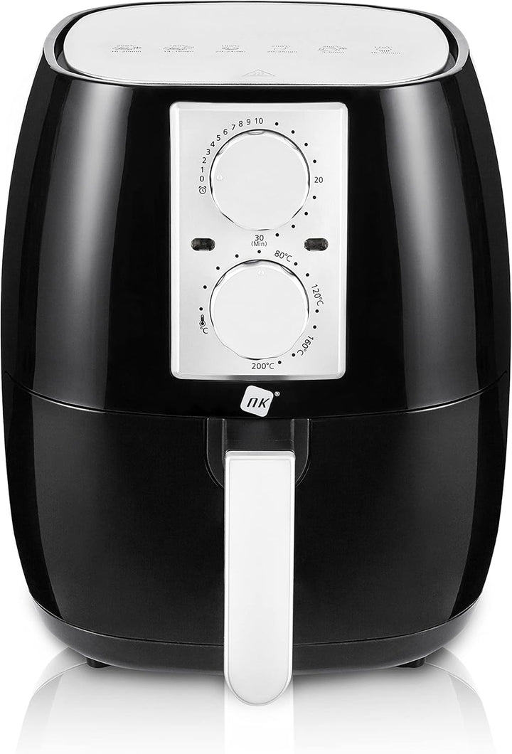 NK Mechanische Heissluftfritteuse 4,5L - Heissluftfritteuse XL, einfach zu bedienen, 6 Programme, 15