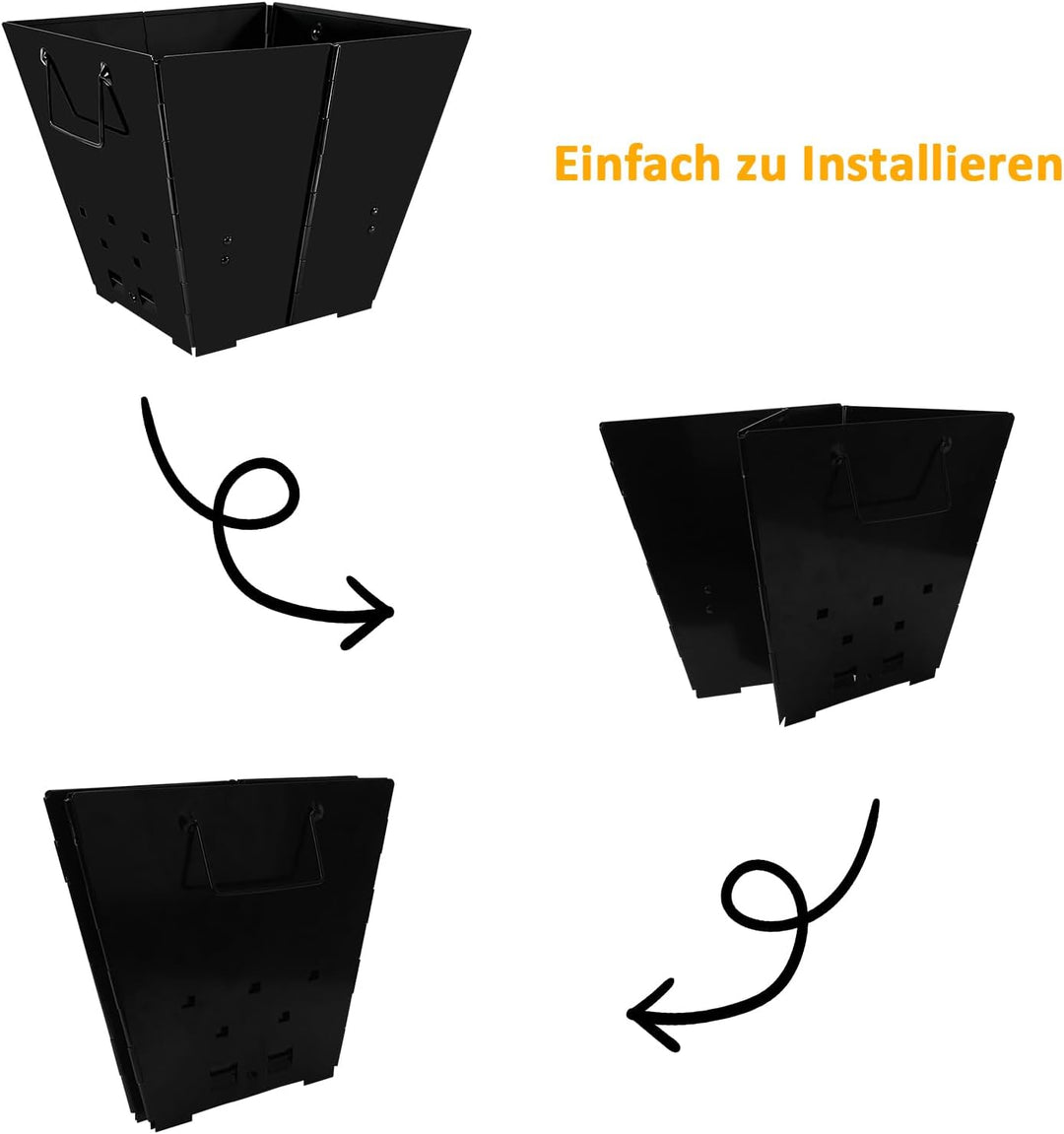 Tragbare Feuerstelle für Camping, Faltbare Outdoor-Feuerschale, Robuste Eisen-Feuerstelle für Terras