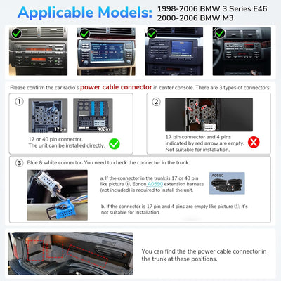 Eonon Android 13 Autoradio mit 9" Touchscreen GPS-Navi 2Din Radio für BMW 3er E46 1999-2005 Wireless