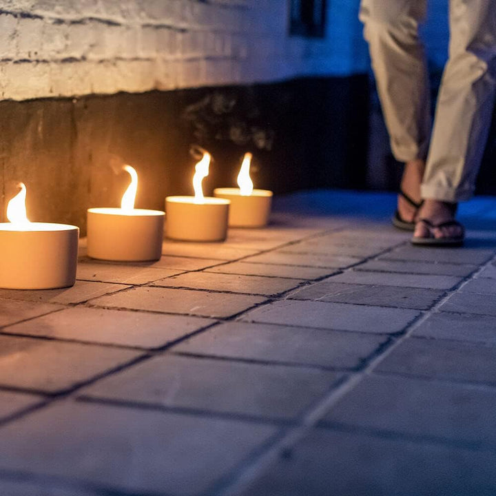 Flammschalen für draussen 4 Stück - Outdoor-Kerzen Weiss - Perfekt für deinen Garten - Feuerschalen