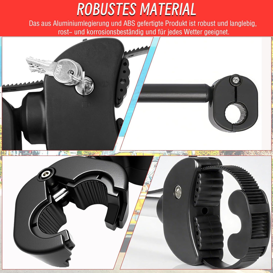 Verstellbar Strap Rahmenhalter 12CM+38CM, Alu Rahmenhalter Fahrradträger für E-Bike/Fahrrad, Abschli