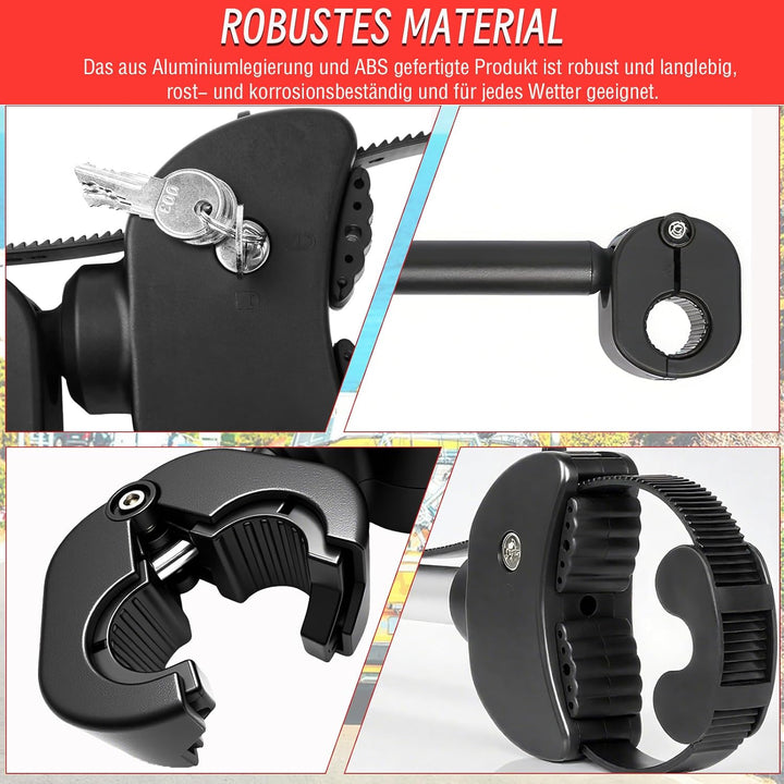 Verstellbar Strap Rahmenhalter 38CM Lang, Alu Rahmenhalter Fahrradträger für E-Bike/Fahrrad, Abschli