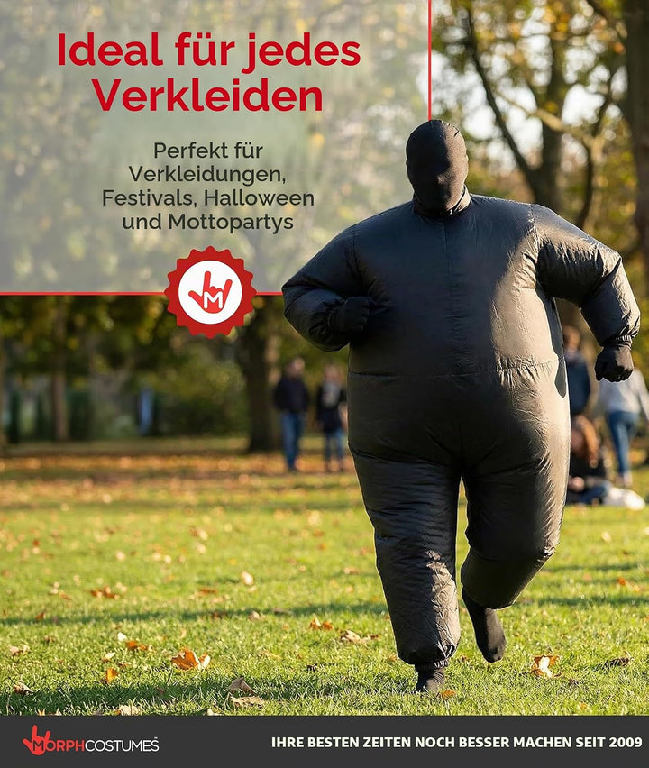 Morph Schwarzes Aufblasbares Kostüm für Kinder, Megamorph - Einheitsgrösse Schwarz Kinder, Schwarz K