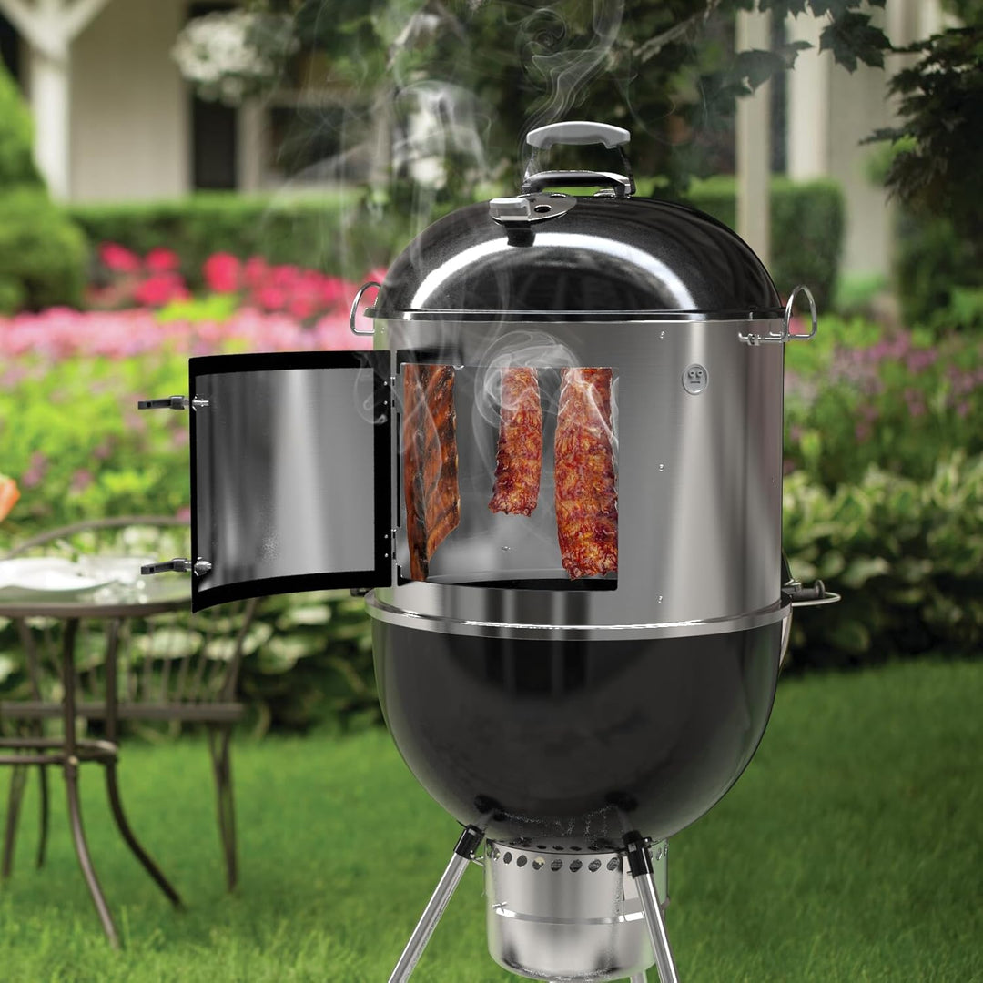 Onlyfire Edelstahl-Räucherkammer-Mittelkochsystem für Weber 57 cm Kugel-Holzkohlegrill (Ring+Speck-A