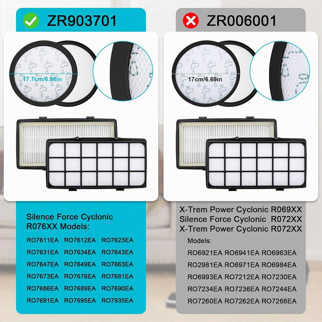4 x Staubsauger Filter für Rowenta Silence Force Cyclonic RO7649EA RO7689EA RO7647EA RO7663EA RO7676