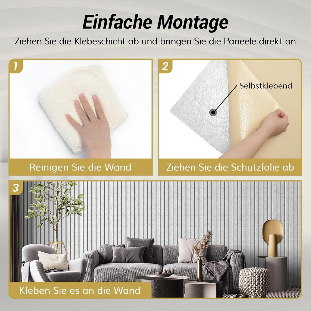 8 Pack Akustikpaneele Selbstklebend, TONOR 120x60x1.8cm grosse Schalldämmung Akustikplatten Schallsc