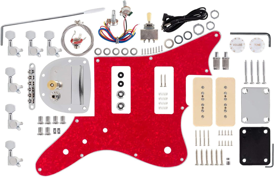 Rocktile DIY JAG Bausatz E-Gitarre - "Do-it-yourself" Bausatz JAG-Style - Korpus: Paulownia - Hals:
