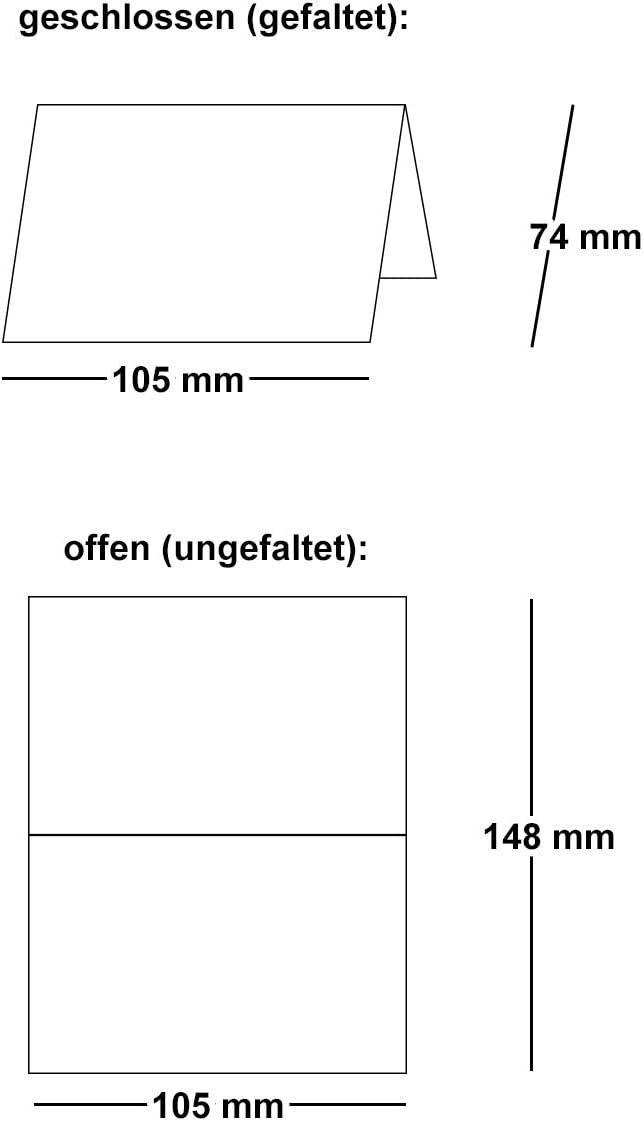 300x Faltkarten DIN A7 in Hochweiss (Weiss) - 10,5 x 7,4 cm - Grammatur: 240 g/m² - Kleine Doppelkar