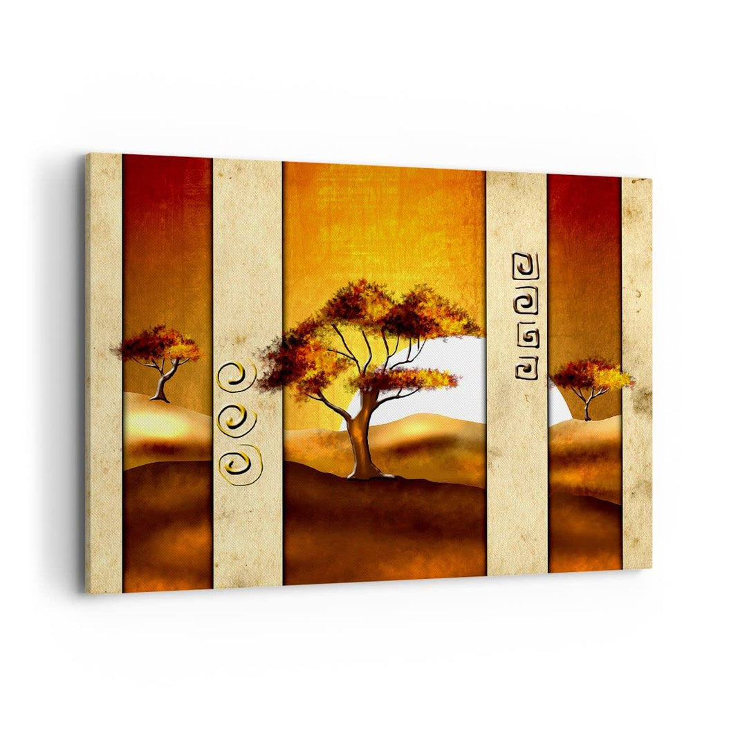 Bilder auf Leinwand 100x70cm Leinwandbild Modern baum savanne wüste Gross Wanddeko Bild Schlafzimmer