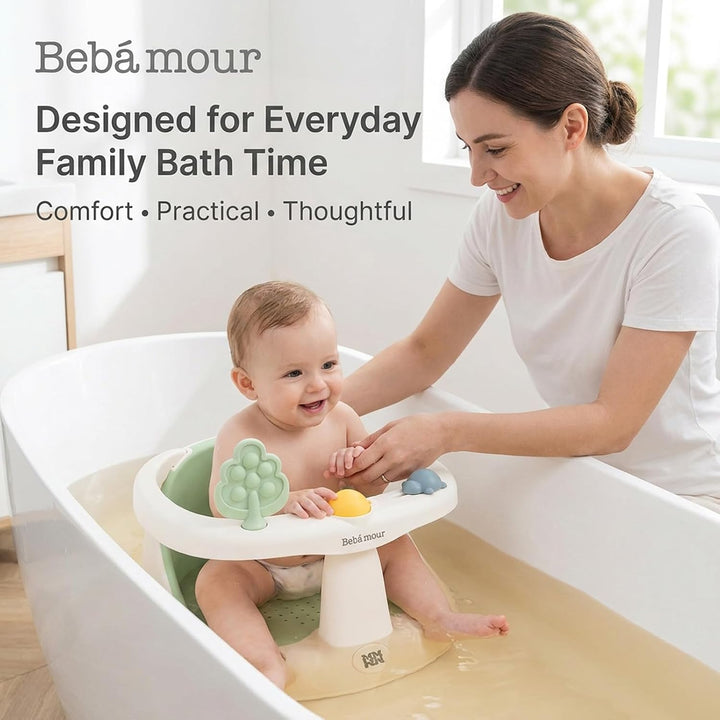 Bebamour Baby Badesitz 6 Monate+ Kind Badewanne Rutschfester Badesessel,Wasserkanne