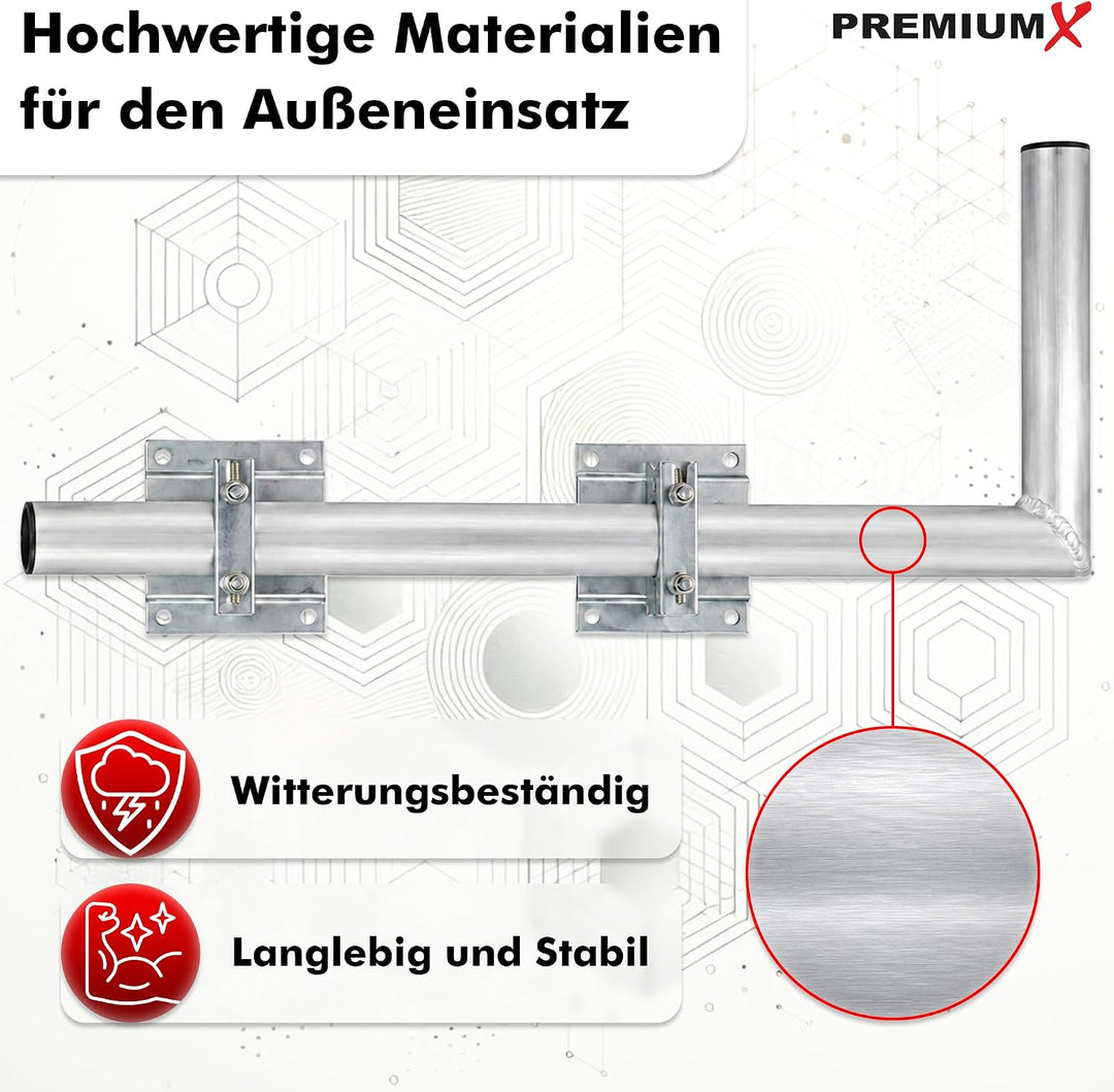 Premium X 100cm Wandausleger SAT Halterung Aluminium Ø 50mm Rohr-Ausleger Wandabstandshalter Wand-Ha