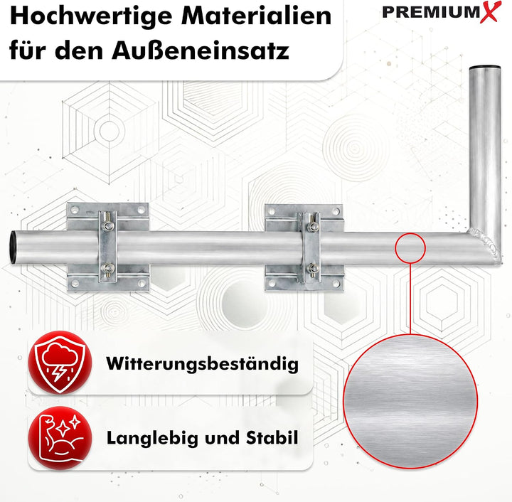 Premium X 100cm Wandausleger SAT Halterung Aluminium Ø 50mm Rohr-Ausleger Wandabstandshalter Wand-Ha