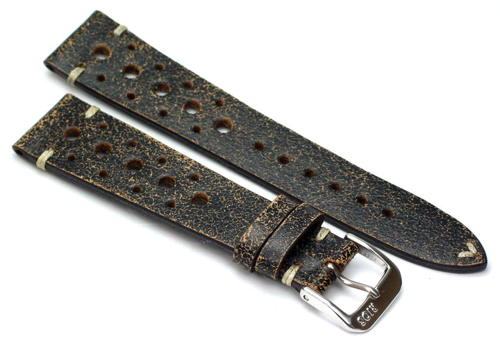 RIOS1931 Rallye Vintage Rindsleder Uhrenarmband handgemacht in Deutschland 18mm schratched rostig br