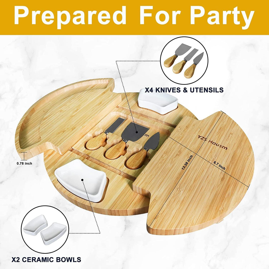 Louis Donné Käsebrett mit Käsewerkzeugen, Käseplatte Charcuterie-Brett-Platten-Set Serviertablett fü