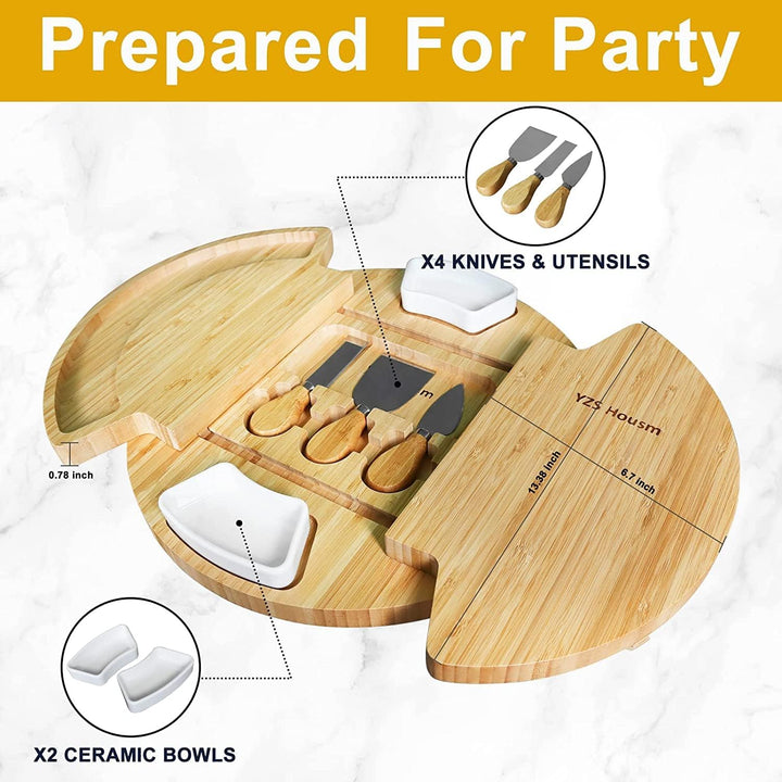 Louis Donné Käsebrett mit Käsewerkzeugen, Käseplatte Charcuterie-Brett-Platten-Set Serviertablett fü
