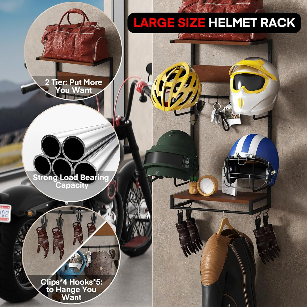 Helm Halterung-Motorradhelm Halterung Wand 4er Set, Motorradhalterung Plattenständer Display Organiz