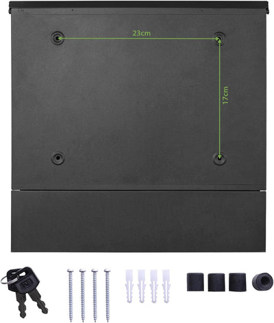 banjado® Briefkasten personalisiert Anthrazit mit Motiv Alter Leuchtturm/Briefkasten mit Zeitungsfac