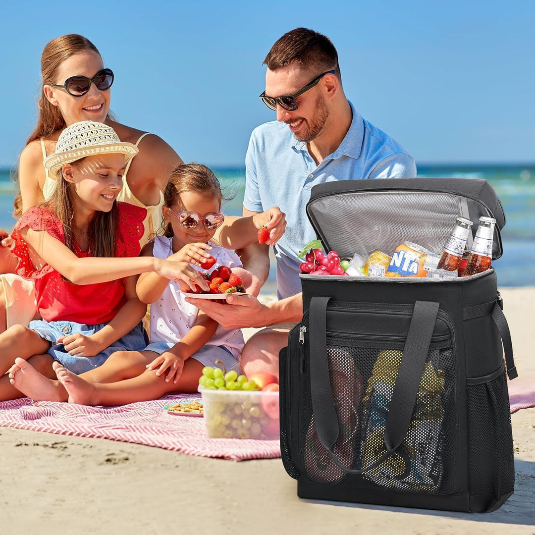 Estarer Kühlrucksack 35L Kühltasche Picknickrucksack Wasserdichter Rucksack 34L Schwarz, 34L Schwarz