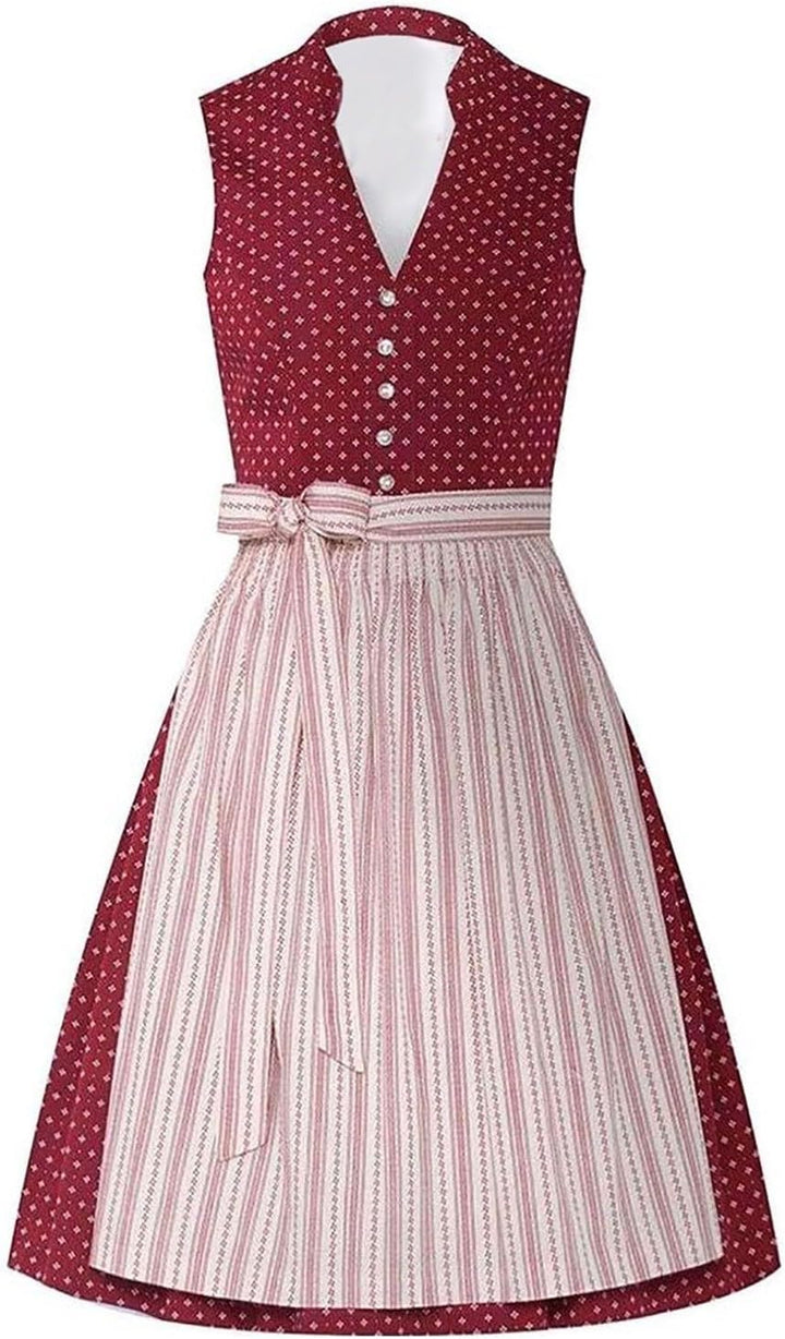 Generisch Damen Trachten Dirndl Kleid Midi Dirndl Set Midi Trachtenkleid Set Damen Dirndl Elegantes