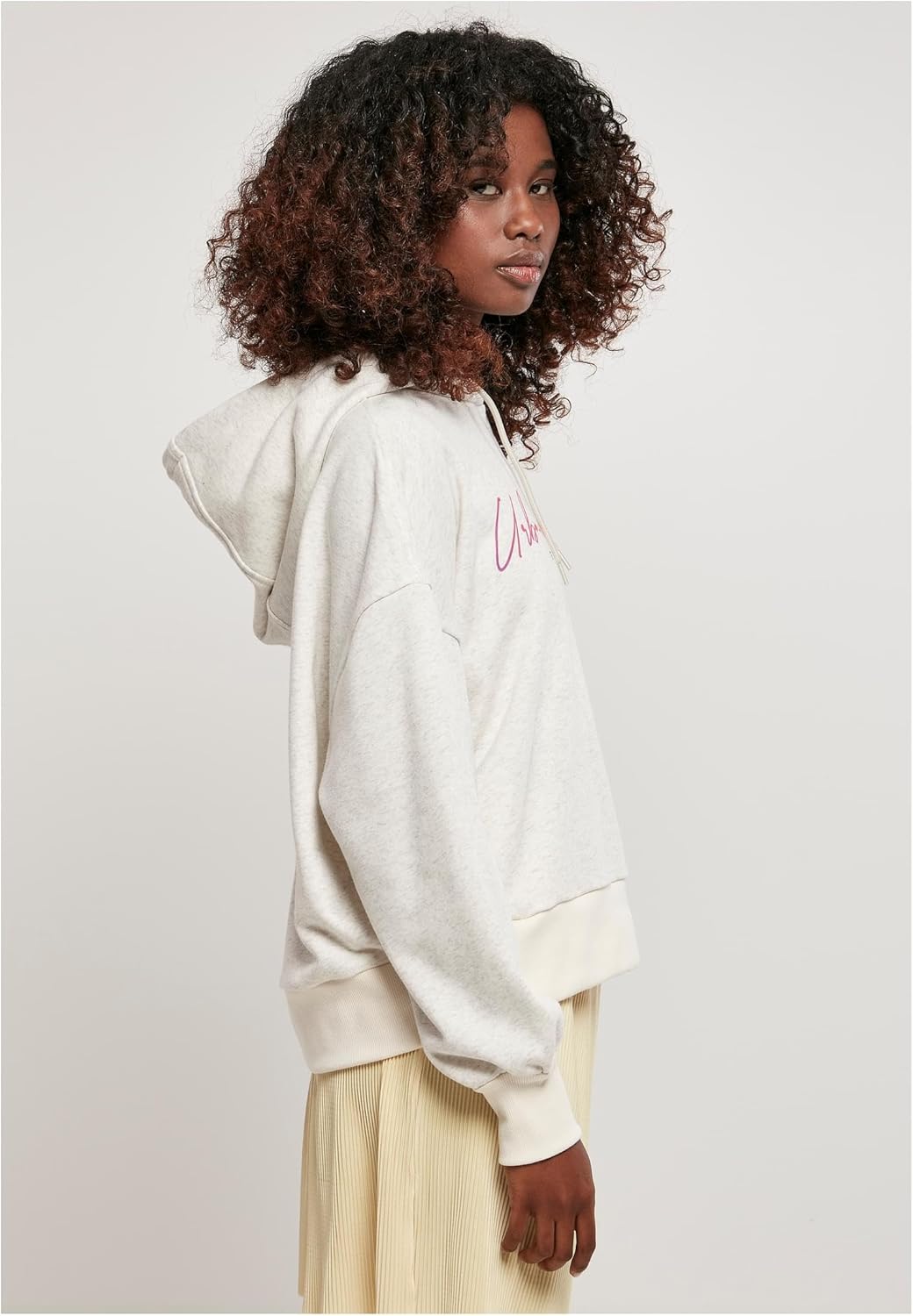 Urban Classics Damen Ladies Oversized Rainbow Hoody XS Lightgrey, XS Lightgrey