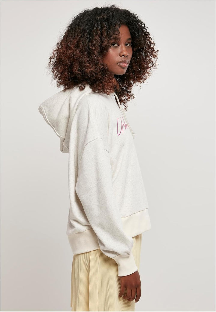 Urban Classics Damen Ladies Oversized Rainbow Hoody XS Lightgrey, XS Lightgrey