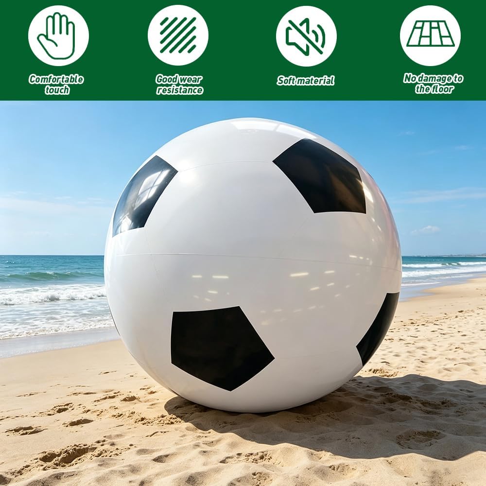 Fussball Ø 100 cm Gross, Riesen Aufblasbarer Wasserball, Aufblasbarer Riesen-Ball aus Robustem Gummi