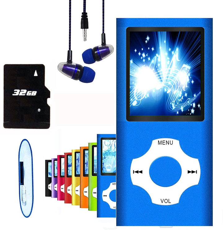 Hotechs MP3-Player/MP4-Player, MP3-Player mit 32 GB Speicherkarte, schlankes Design, digitales LCD-D