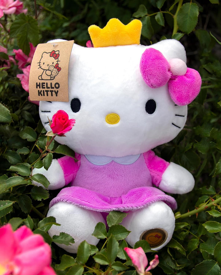 Joy Toy - Hello Kitty Princess Eco Plush 24 cm in wiederverwendbarem Kartontäschchen Prinzessin, Pri