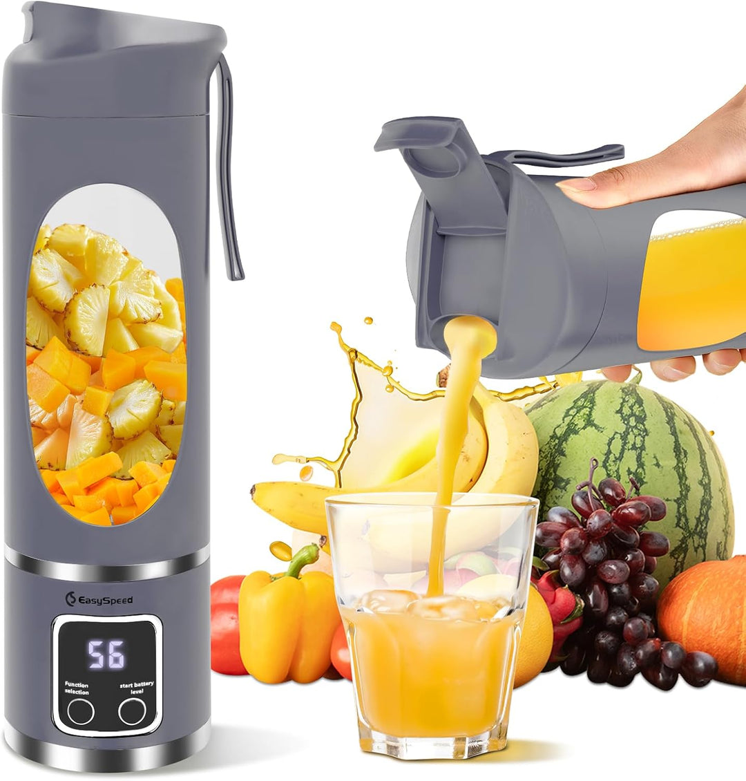EasySpeed Tragbarer Mixer Smoothie Maker, 500ml Persönlicher Mini Entsafter Auslaufsicherem Deckel &