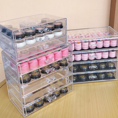 4 Tier Nail Art Dekoration Aufbewahrungsbox Transparent Acryl Nail Art Schmuck Zubehör Aufbewahrungs