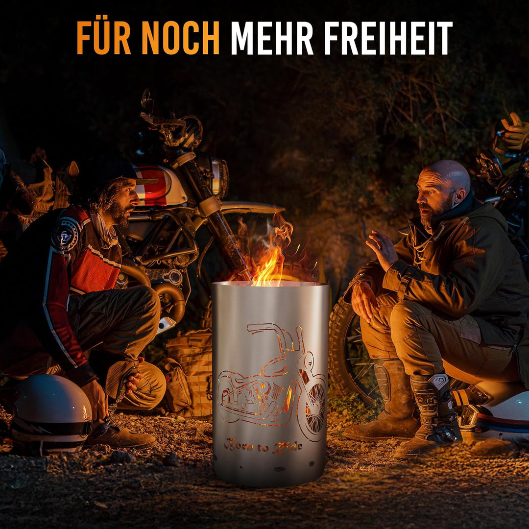 Coole Feuertonne/Feuerkorb mit Motiv Born to Ride