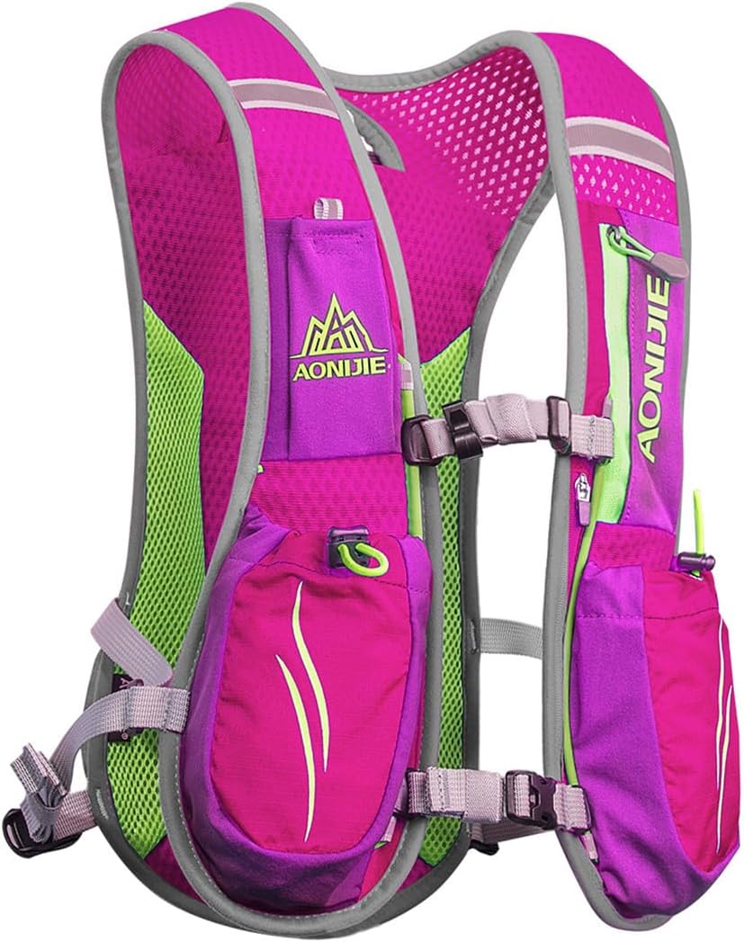 AONIJIE Ultrleicht 5.5L Laufen Running Trinkrucksack Hydrationspack Hydration Rucksack Rosa, Rosa