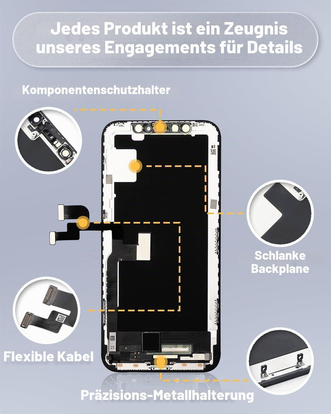 GULEEK Display für iPhone X,5.8" LCD Ersatz Bildschirm Touchscreen Digitizer Display Komplett Ersatz