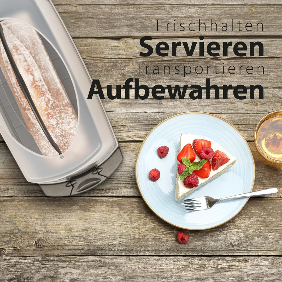 Hausfelder Kuchen Transportbox rechteckig, Kuchenbox für Kastenkuchen, Kuchentransportbox Kastenform