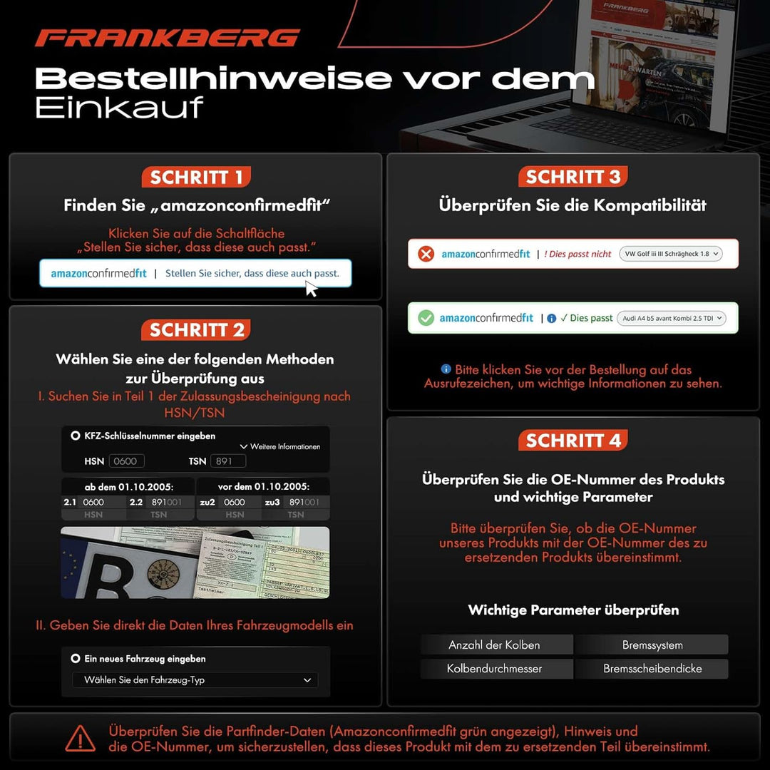 Frankberg Bremssattel Bremsanlage Vorne Links Kompatibel mit Transit Bus FB FC FD FS FZ 2.2L 2006-20