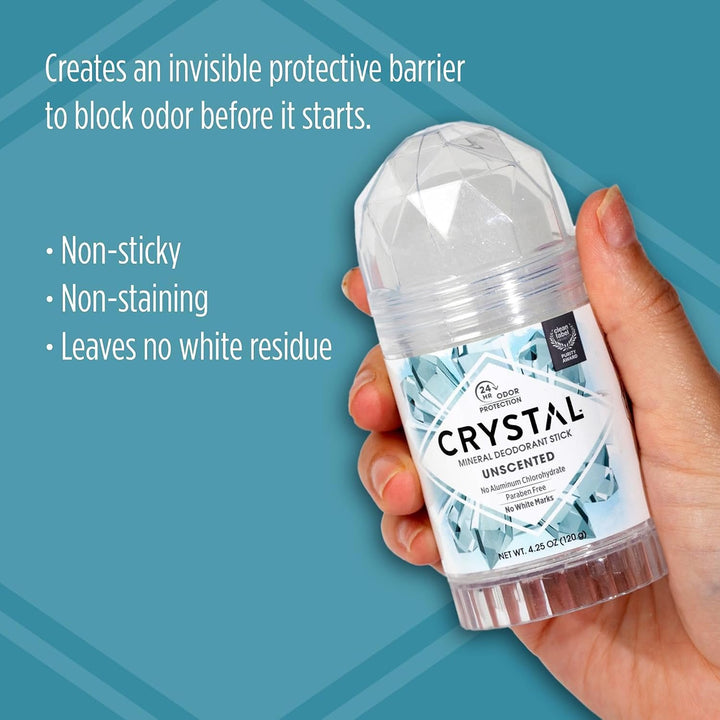 Crystal, Körper-Deodorant, Stick, ohne Duft, 125 ml Original 125 ml (1er Pack), Original 125 ml (1er